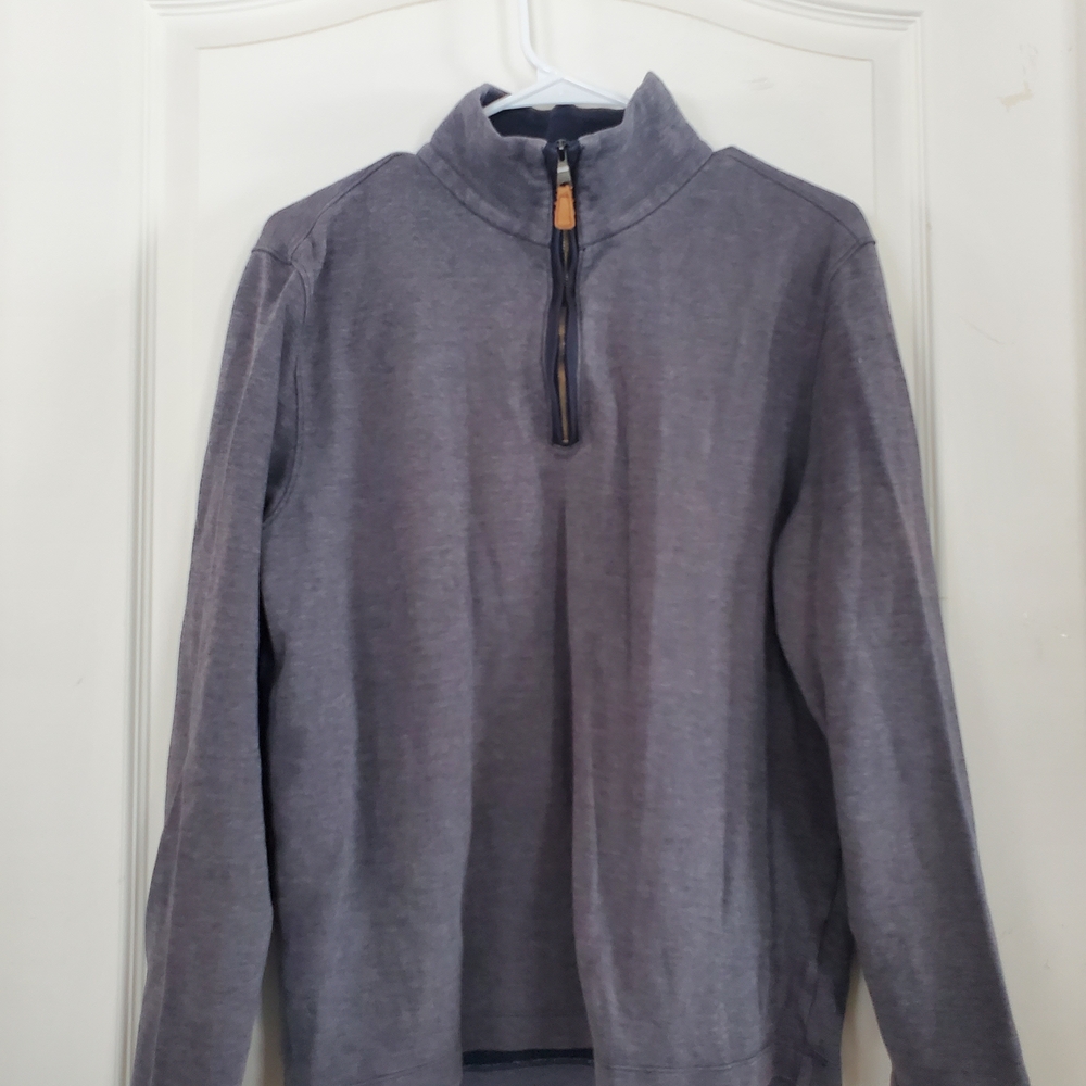 Banana Republic Men's Charcoal Zip-Up Sweater